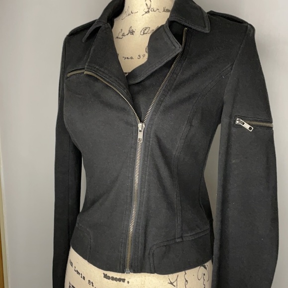 Surfer size small black jacket with zipper embellishments. - Picture 2 of 3